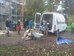 OCV volunteers unloading tools for tree transplanting, Hillside House 2014-10-18 (0700)